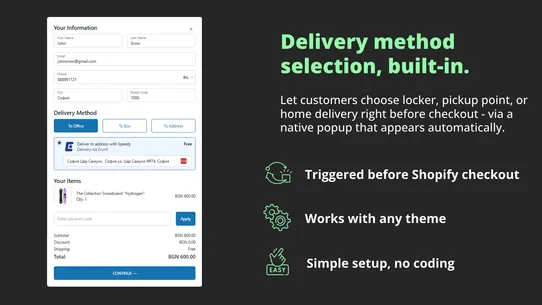 Sendica Pickup Points screenshot