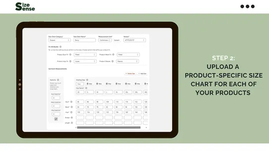 SizeSense Recommender &amp; Charts screenshot