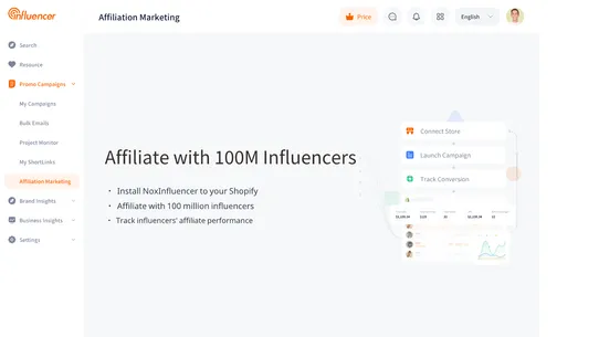 NoxInfluencer Affiliate screenshot
