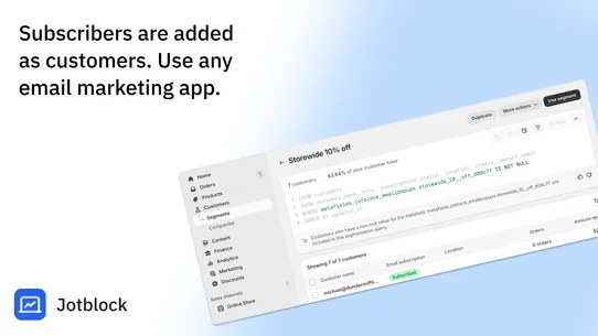 Email Popups • Jotblock screenshot