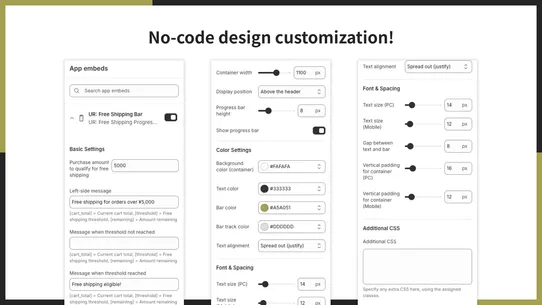 UR: Free Shipping Progress Bar screenshot