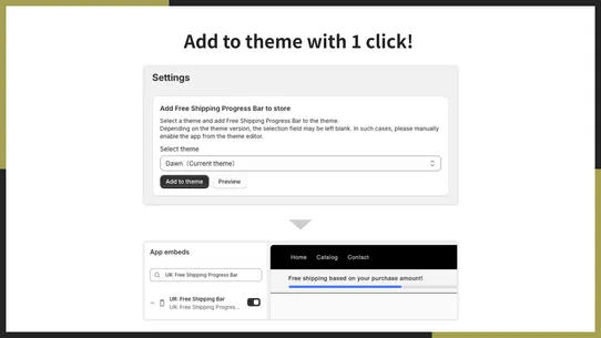 UR: Free Shipping Progress Bar screenshot