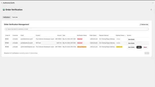 Authorize Earth screenshot