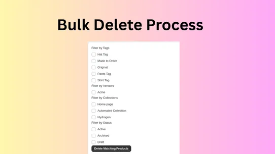 GM Delete Bulk Delete Products screenshot