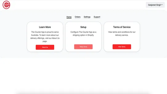 The Courier App screenshot