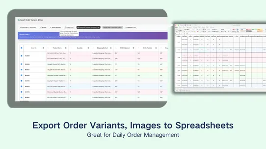 Export Order Variants &amp; Files screenshot