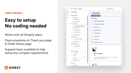 Simesy Order Editing &amp; Upsell screenshot