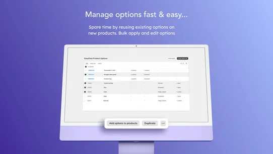 EasyFlow Product Options screenshot