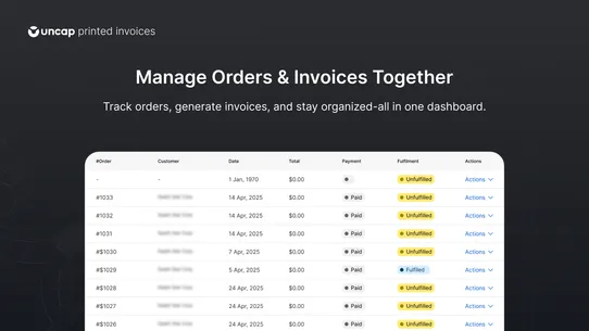Uncap Printed Invoice screenshot