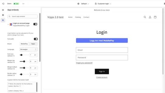 Vipps MobilePay Login screenshot