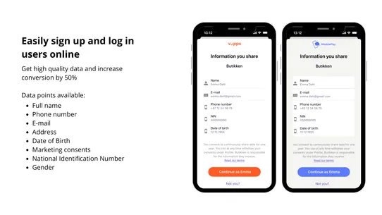 Vipps MobilePay Login screenshot