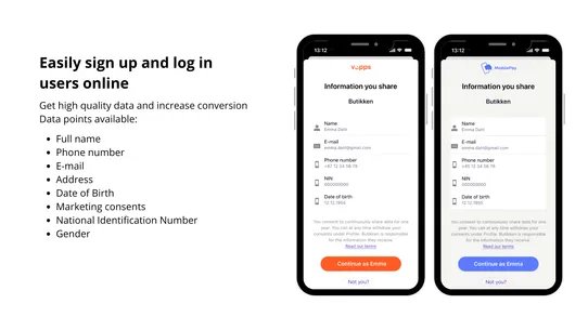 Vipps MobilePay Login screenshot