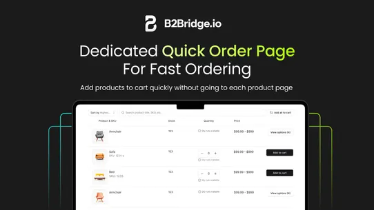 B2Bridge B2B Wholesale Pricing screenshot