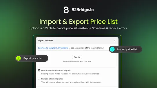 B2Bridge B2B Wholesale Pricing screenshot