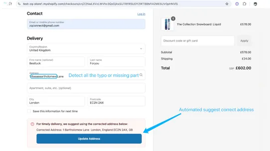 ZQ Address Validator screenshot