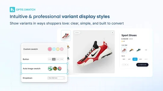 OPTIS Color Swatch Variants screenshot