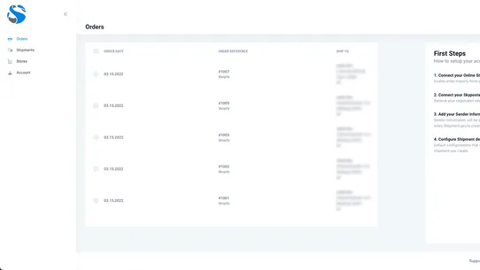 SkyPostal Shipping Dashboard screenshot