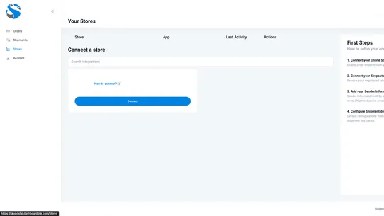 SkyPostal Shipping Dashboard screenshot