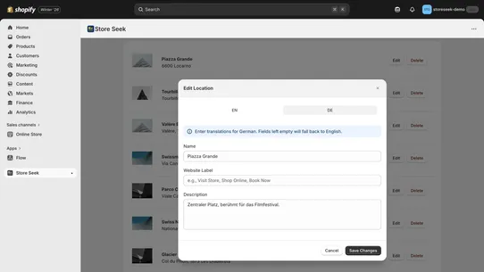 Store Seek Store Locator Map screenshot