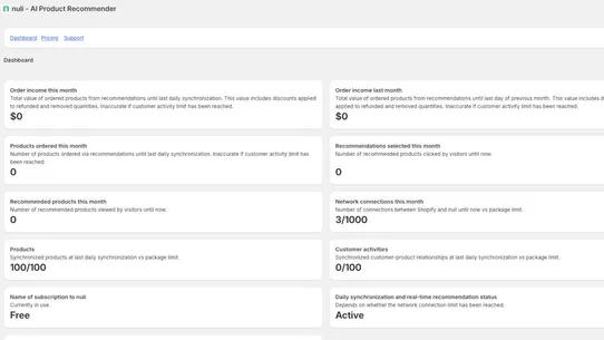 nuli ‑ AI Product Recommender screenshot