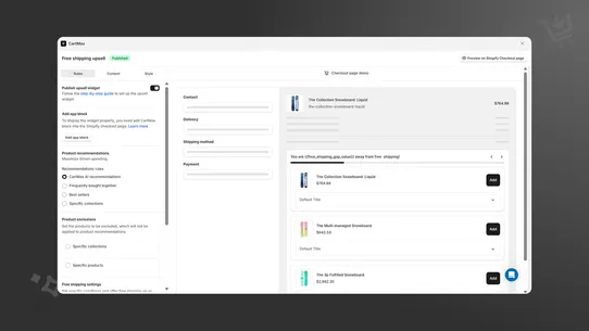 CartMax Upsell &amp; Cross Sell screenshot