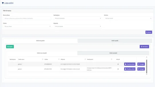 Rete Logistica ‑ eCommerce screenshot