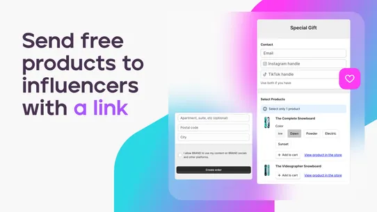 GiftForm ‑ Influencer Gifting screenshot