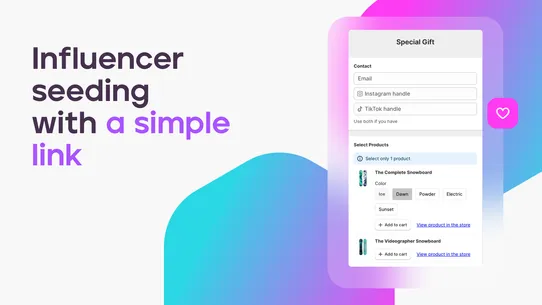 GiftForm ‑ Influencer Gifting screenshot