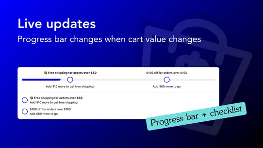 BlueCart ‑ Upsell Progress Bar screenshot