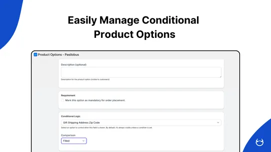 Product Options ‑ Pasilobus screenshot