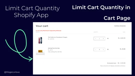 ShopziCurious Limit Cart Qty screenshot
