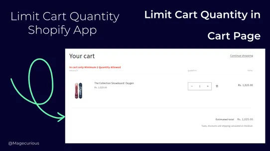 ShopziCurious Limit Cart Qty screenshot