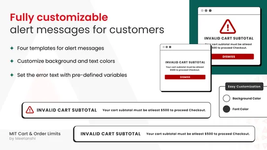 MIT Cart &amp; Order Limits screenshot