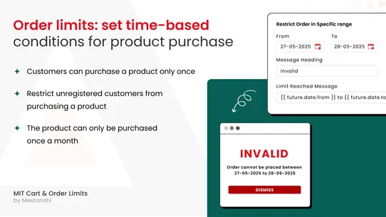 MIT Cart &amp; Order Limits screenshot