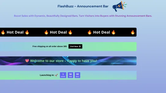 FlashBuzz ‑ Announcement Bar screenshot