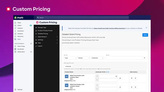Bold Custom Pricing: Wholesale screenshot
