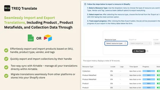 TREQ Translate screenshot