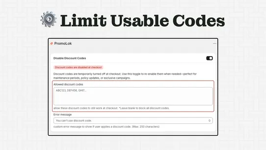 PromoLock ‑ Disable Discount screenshot