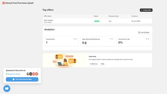 Xboost Post Purchase Upsell screenshot