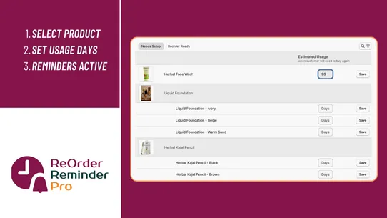 ReOrder Reminder Pro screenshot