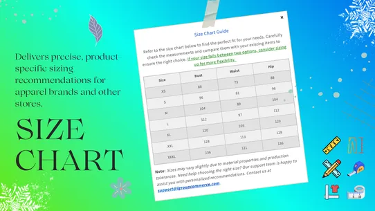 ADV Popups, Labels, Size Chart screenshot