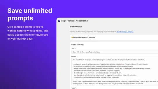 Magic Prompts: AI Prompt Kit screenshot