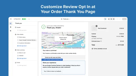 Super Google Customer Reviews screenshot