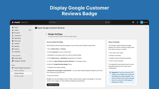Super Google Customer Reviews screenshot