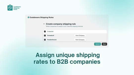 Codebeans Shipping Rules screenshot