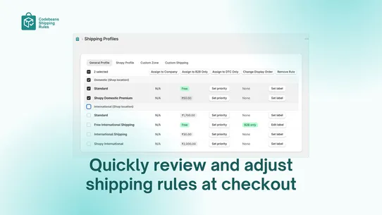 Codebeans Shipping Rules screenshot