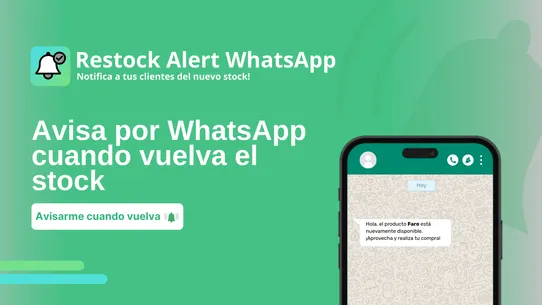 Restock Alert WhatsApp screenshot