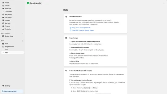 Blog Importer screenshot