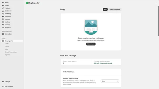 Blog Importer screenshot