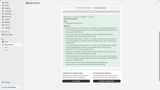 Blog Importer screenshot